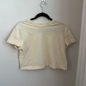 J.O&CO Cream Waist Length T-Shirt 100% Cotton